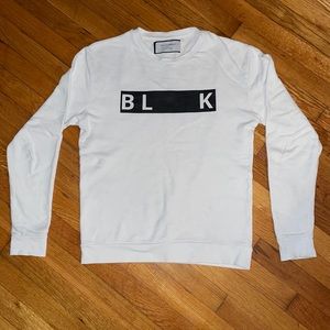 Zara White Sweater w/ “BLK” caption Size M